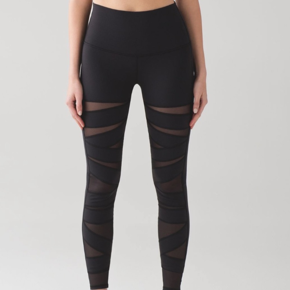 Lululemon Wunder Under High Rise Tech Mesh Leggings